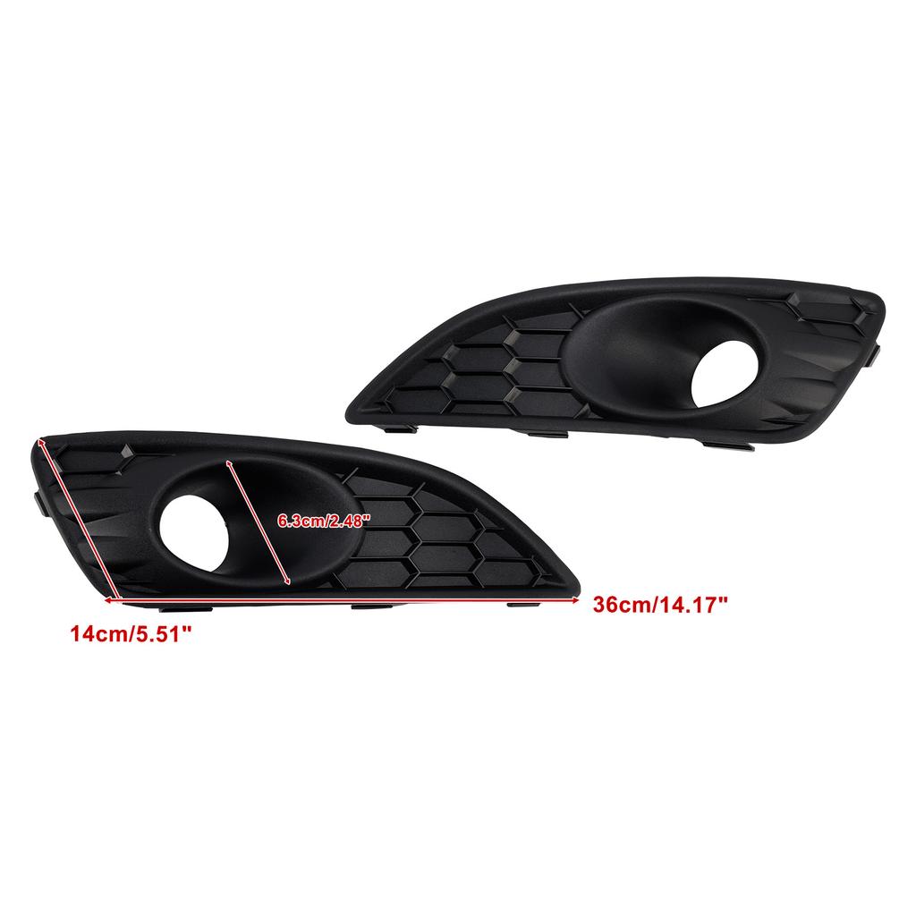 2PCS Matte Black Front Fog Light Lamp Cover Grille Fit Ford Fiesta 2013-2017