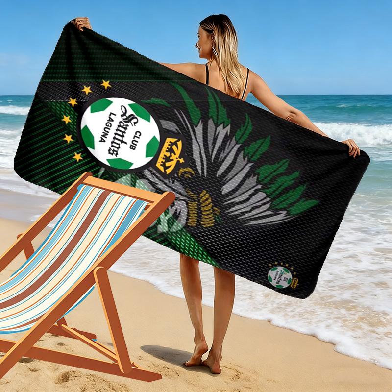 Santos Laguna Print Beach Towel, Large Soft Quick Dry Towel for Beach Camping Swimming