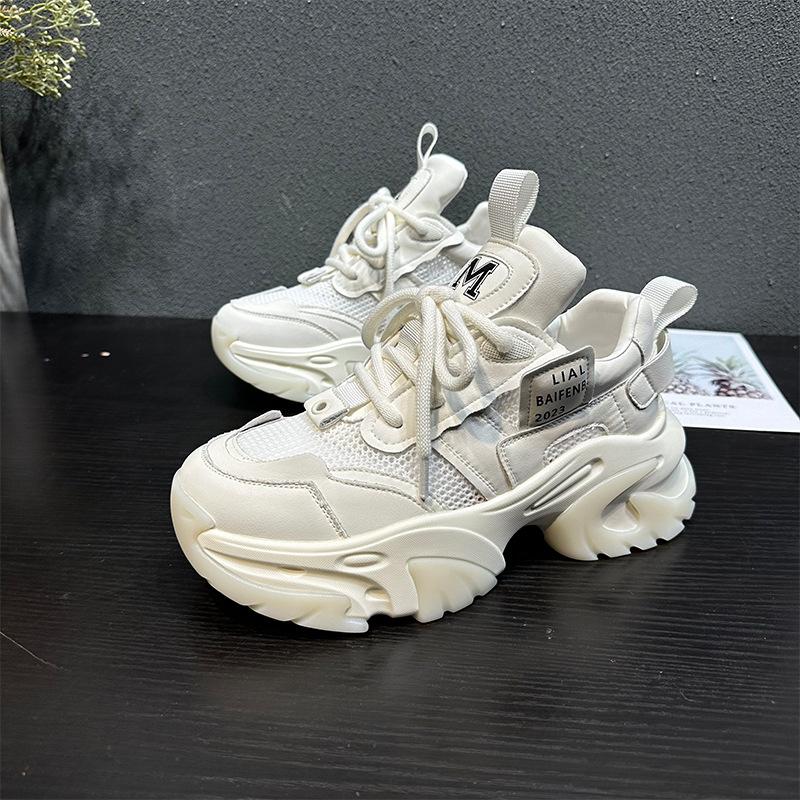 

Genuine Leather Daddy Shoes Women s Summer New Women s Thick-soled Mesh Shoes Breathable Casual Shoes Fashion All-match Women s Shoes