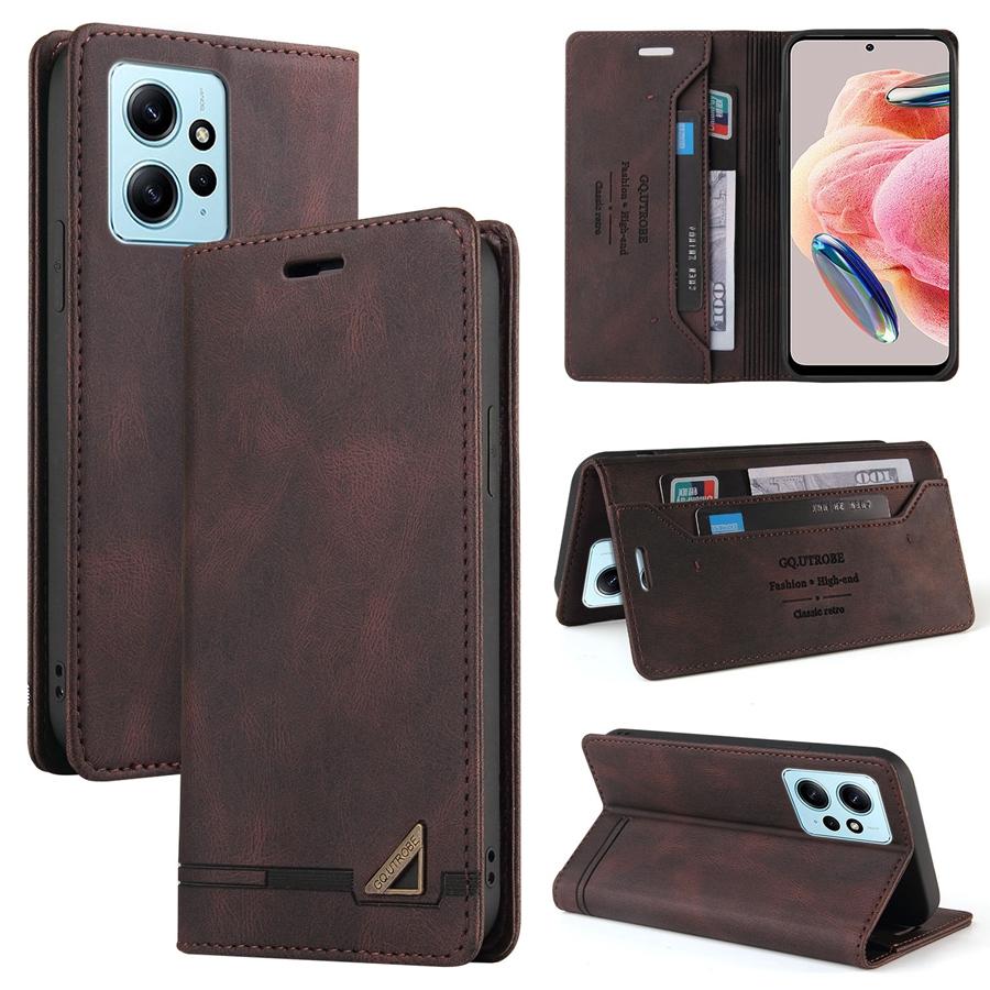 Wallet Anti Theft Brush Magnetic Flip Card Stand Leather Case For Xiaomi Redmi Note 12 12S 12 Pro 11 11S 11 Pro Poco X5 Pro