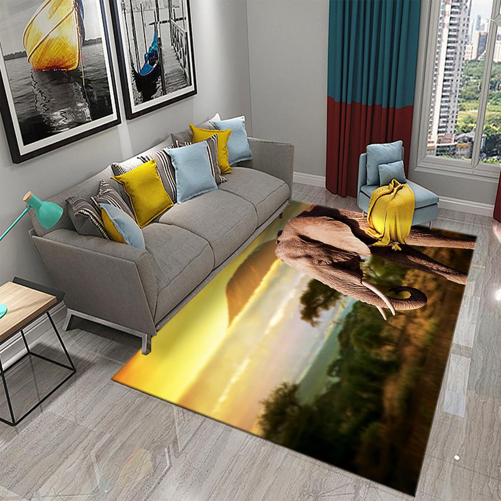 Family Bedroom Living Room Floor Mat Bathroom Kitchen Non-slip Rug Dream Elephant Rug Magic Animal Rug