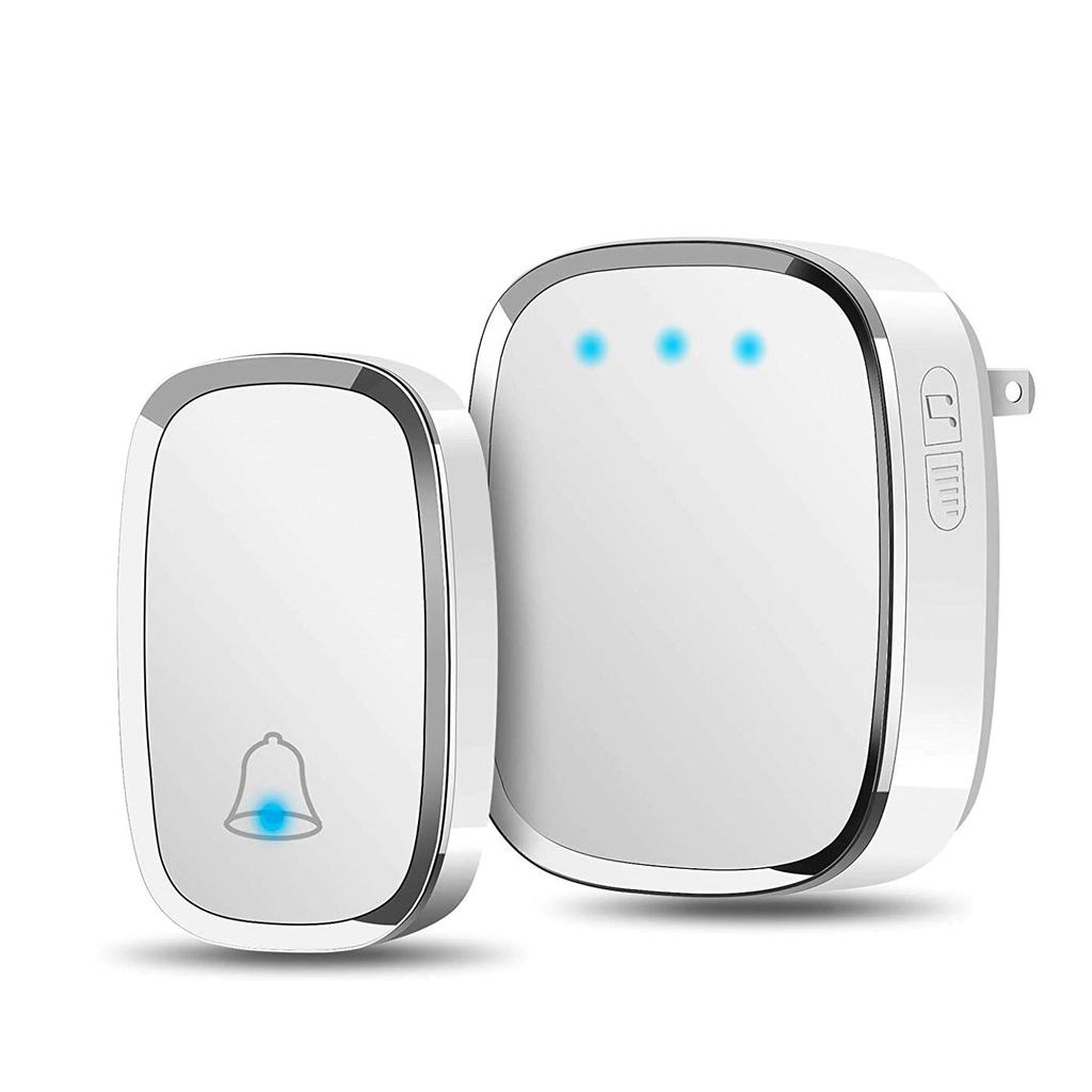 Wireless doorbell, waterproof outdoor doorbell, AC-powered with EU plug, digital music doorbell, remote-controlled doorbell suitable for villa gardens