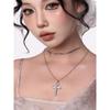 Ciyaveni Original Design Baroque Diamond Silver Cross Accessible Luxury Fashion Bows Easiest for Match Necklace