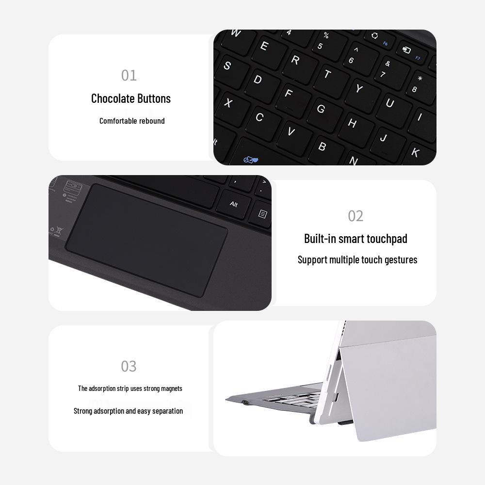 Colorful Backlit Wireless Bluetooth Keyboard for Microsoft Surface Pro 8/5/6/7 and Go