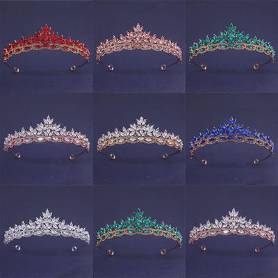 Europese Bruid Strass Kroon Hoofddeksel - Meerkleurige Legering Haaraccessoire