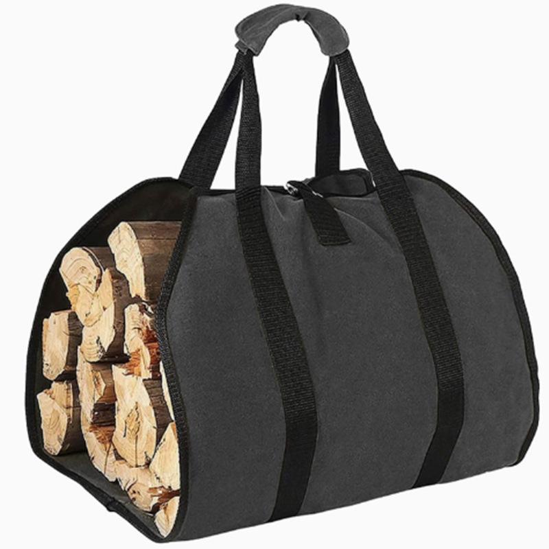 Large Multi-Functional Canvas Firewood Tote Bag