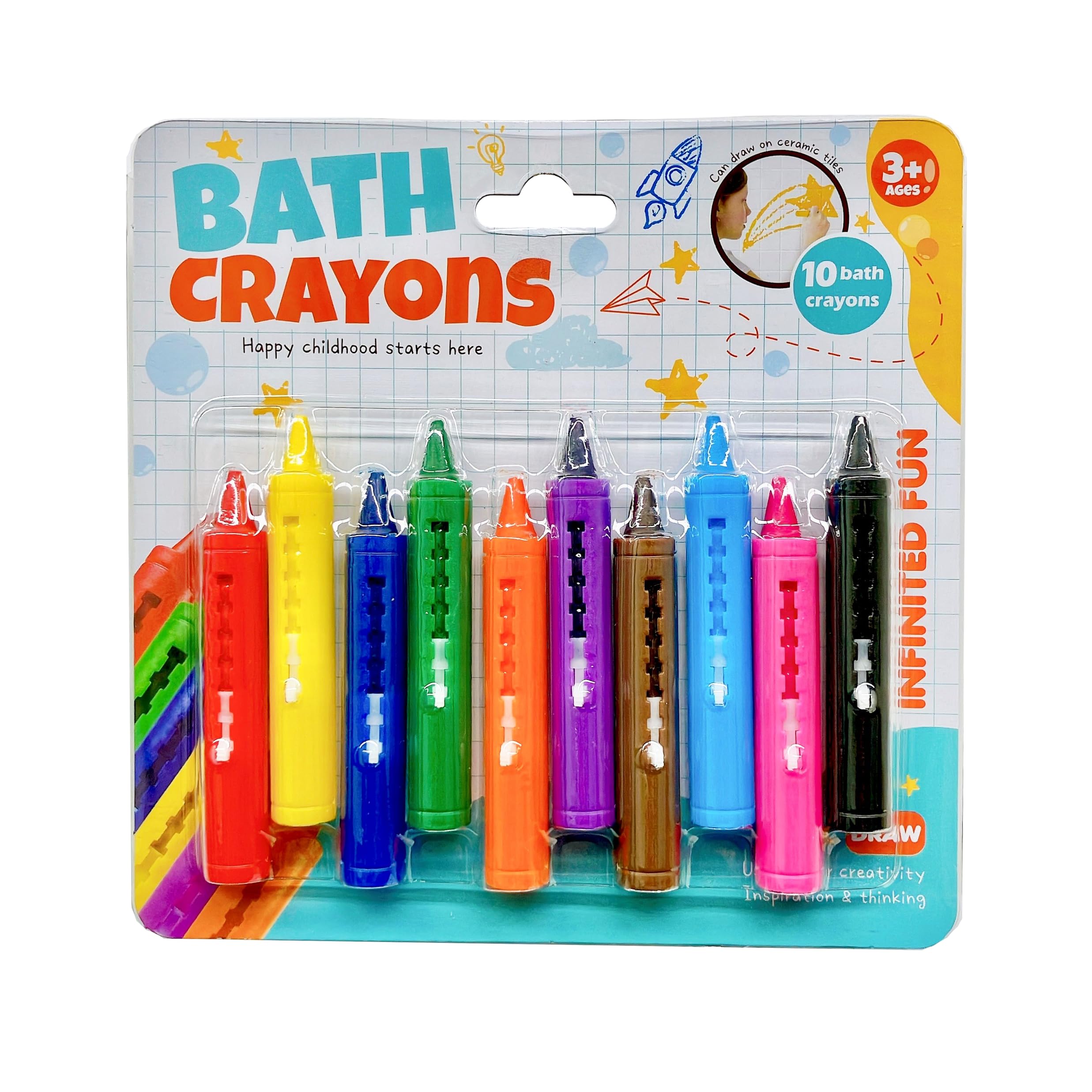 

Bathcrayons Набор мелков для ванны 10 цветов BATH-10C