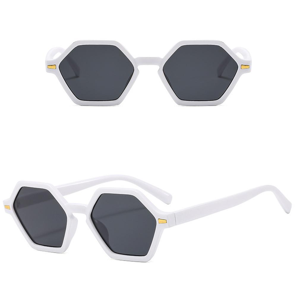 Trendy Hexagonal Small Frame Sunglasses Hip-Hop Style Uv400 Rivets Decoration Shades Sun Glasses For Women & Men