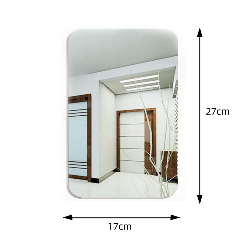 Spiegel Wandaufkleber Oval/Quadrat 3D Acryl Spiegel Wandaufkleber Selbstklebend Wasserdicht