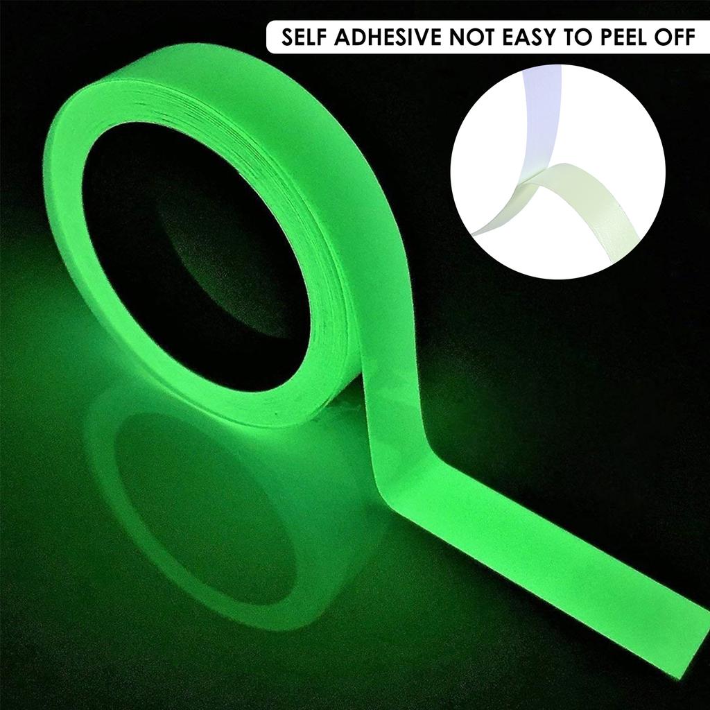 10Pcs Luminous Fluorescent Self-Adhesive Tape Night Vision Glow Stickers DIY Home Decoration Warning Adhesive Tape for Home