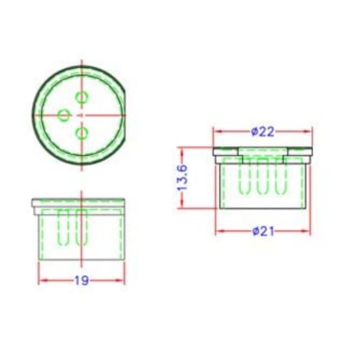 Technobains XLR Female Connector Protective Caps (Translucent), 6-Pack, XLRFCK-W0-6