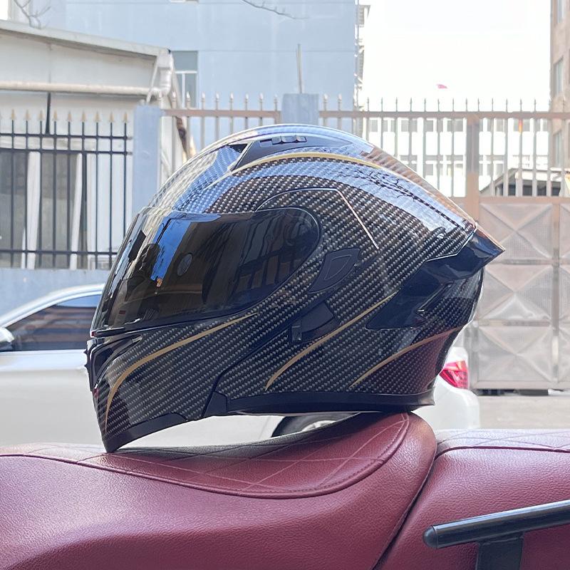 Motorcycle Helmets Men's and Women's Unveiling Helmets Full Helmets Tail Rider Bluetooth Locomotive Men's and Women's Winter Personality Electric