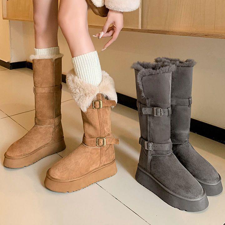 

In winter, the Northeast thickened and velvet large size two wear snow boots, women s thick soles look thin, but the knee boots are non-slip and forei 40 сірий колір