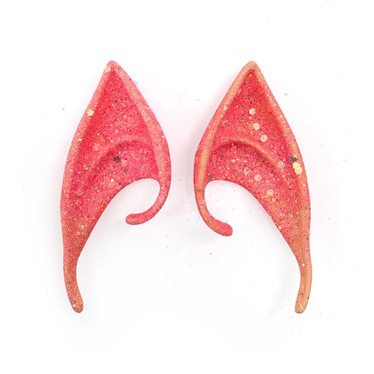 

Glitter Latex Ears Anime Angel Devil Cosplay Fairy Elf Ears Masquerade Costumes Props Halloween Christmas Sequins Decoration