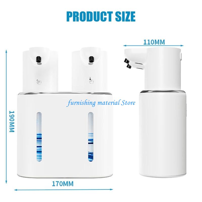 Y5GD Clean Motion Detecting Soap Dispenser Two 400ml Bottles Slip Resistant Base Perfect For Kitchen And Bathroom