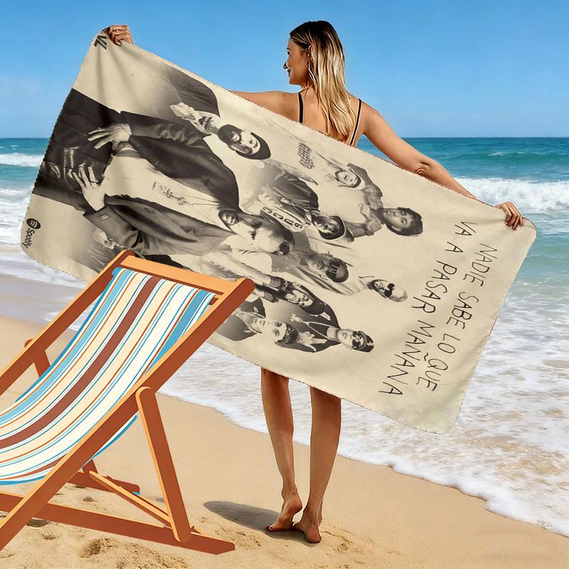 Bad Bunny King Print Beach Towel, Large Soft Quick Dry Towel for Beach Camping Swimming