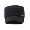 Autumn Winter Middle-Aged Hat Men's Cotton Flat Top Ear Protection Warm Baseball Cap