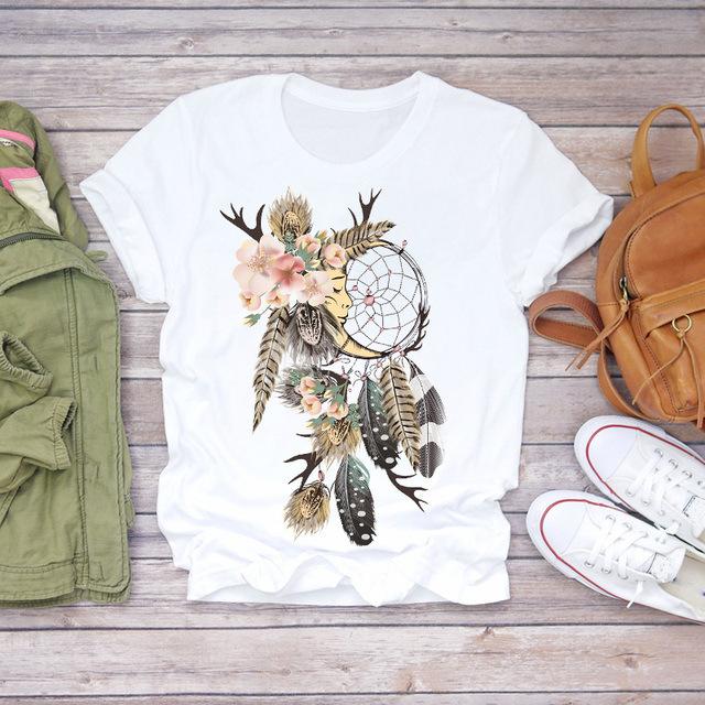 GMXIA женские модные повседневные летние весенние футболки с круглым вырезом и рисунком — фото 16