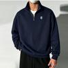Men's Stand-Up Collar Half-Zip Sweatshirt, Loose-Fit, Lightweight, Long-Sleeve, 2026 Early Fall Casual Top