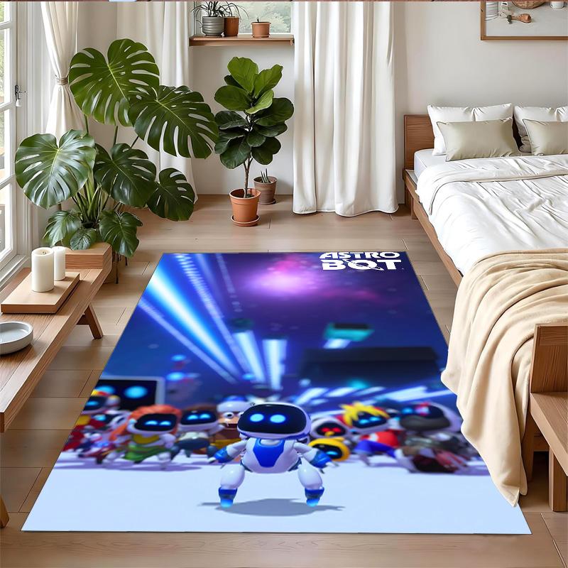 Tappeto Antiscivolo in Velluto di Cristallo, Tappeto con Design Astro Bot per Interni, Soggiorno, Camera da Letto, Decorazione per la Casa