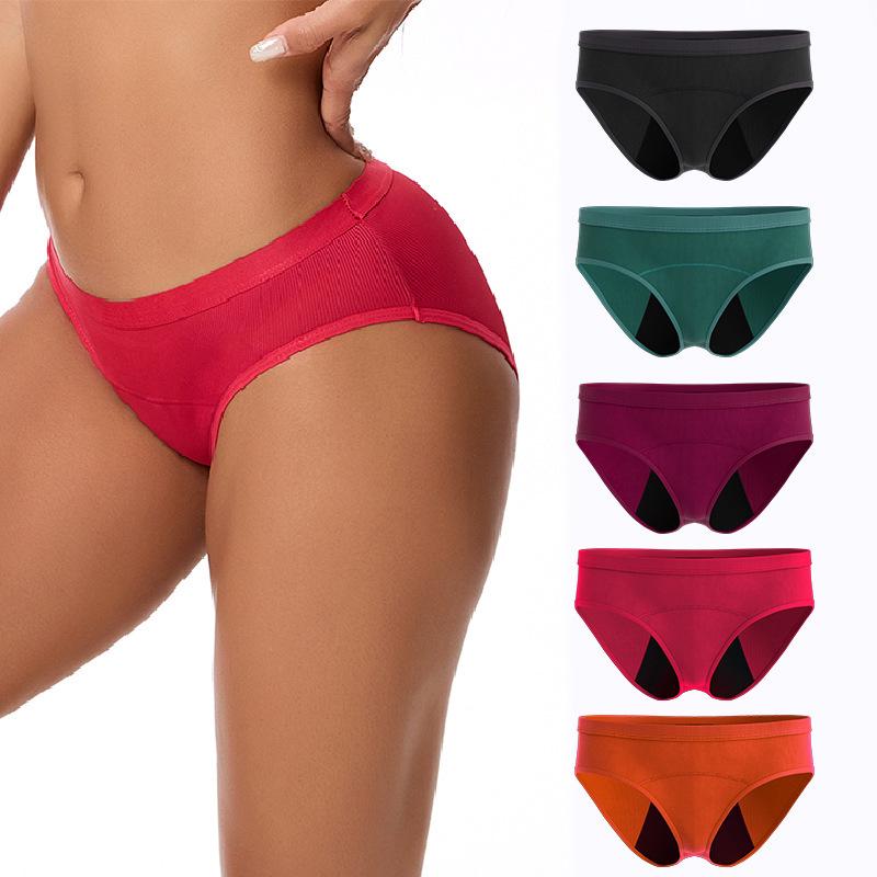 Cross-Border Plus Size Leakproof Postpartum Period Panties - Low Waist Seamless Women's Briefs