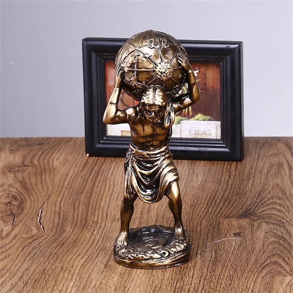 Greek Atlas Statue Mythology Decoration Titans God Resin Sculpture Decorations Desktop Vintage Greek Atlas Figurine Home Decor