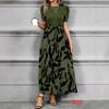 Women's Floral Print High Waist Fashion Elegant Temperament Dress