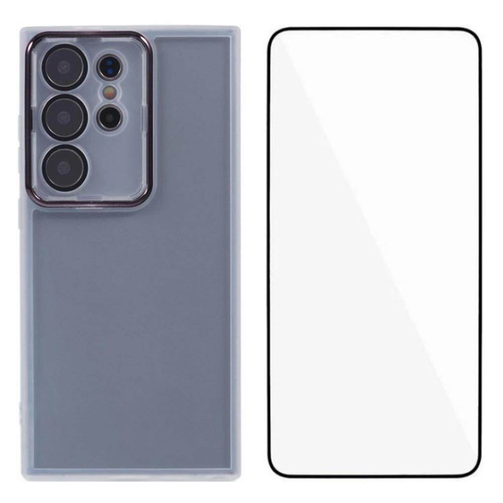 

Серия WANLONFENG DKSM для Samsung Galaxy S25 Ultra Чехол из ТПУ Гальванизированная рамка с закаленным стеклом Transparent White