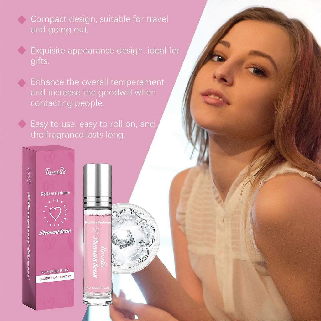 Pomegranate Peony Roller Perfume for Women Light Floral Daily Fragrance, Natural Fresh Scent
