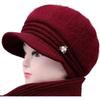 Winter new middle-aged and elderly hats women's fleece warm women's ear protectors knitted wool hats mother grandma hats women