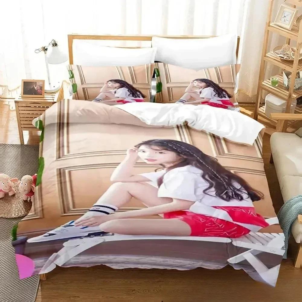 3D Druck Sängerin IU I Ji Eun Bettwäsche Set Bettbezug Bettset Steppdecke Kissenbezug Bettdecke King Queen Größe Jungen Erwachsene Bettwäsche