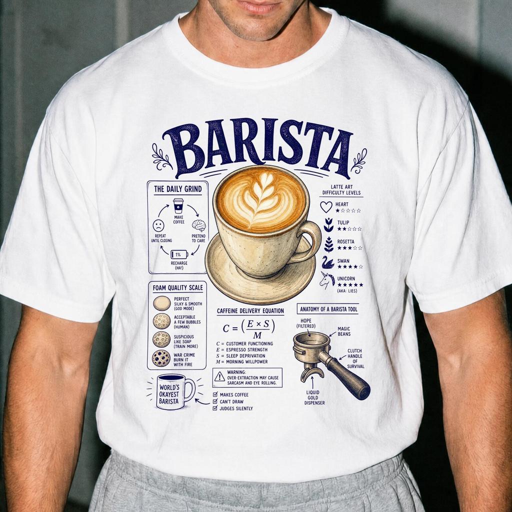 Funny Barista Shirt - Retro Service Careers Gift - Sarcastic Barista Clothing