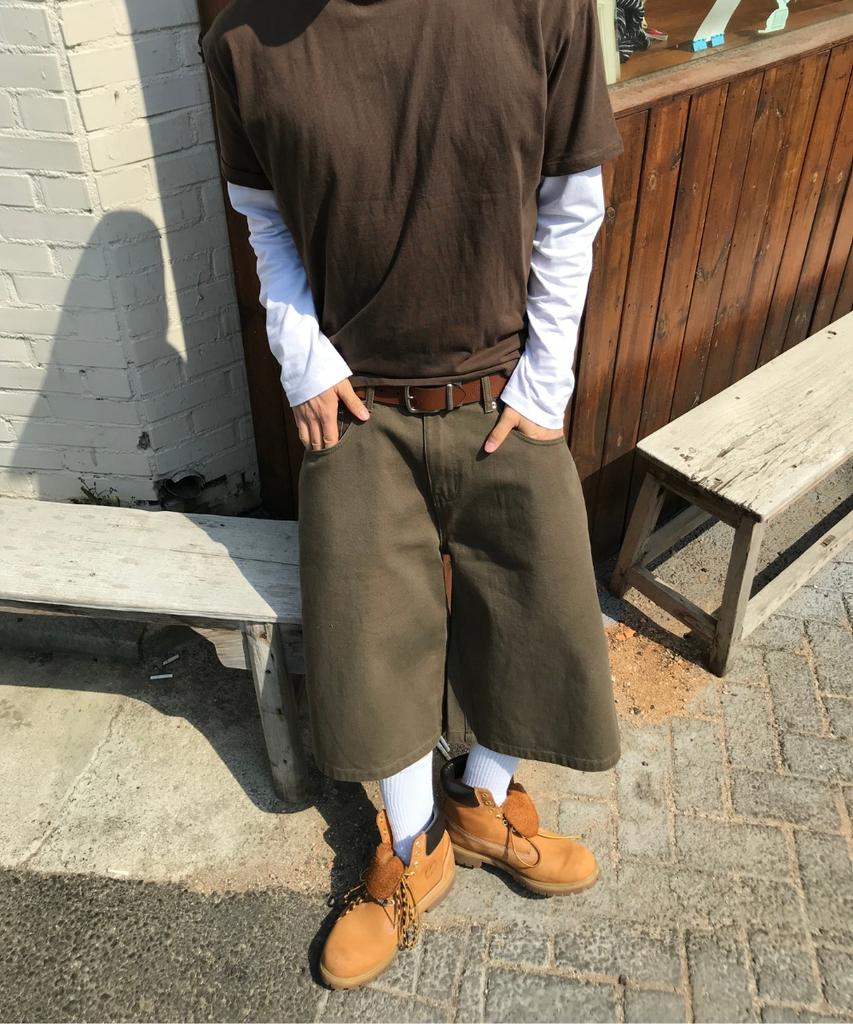 Tegseu Tx409 Bermuda Denim Shorts (Khaki)