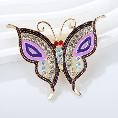 Fashion Multi-Color Rhinestone Butterfly Brooches For Women Clothing Coat Jewelry Accessories Gift