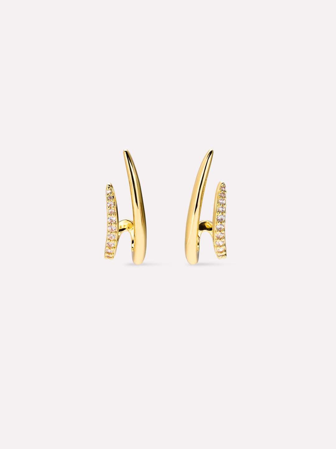 Simple Blogger With Diamond-Encrusted Ear Clips, Niche Design, Simple Earrings, Ear Buckles, Premium Earrings. золотой