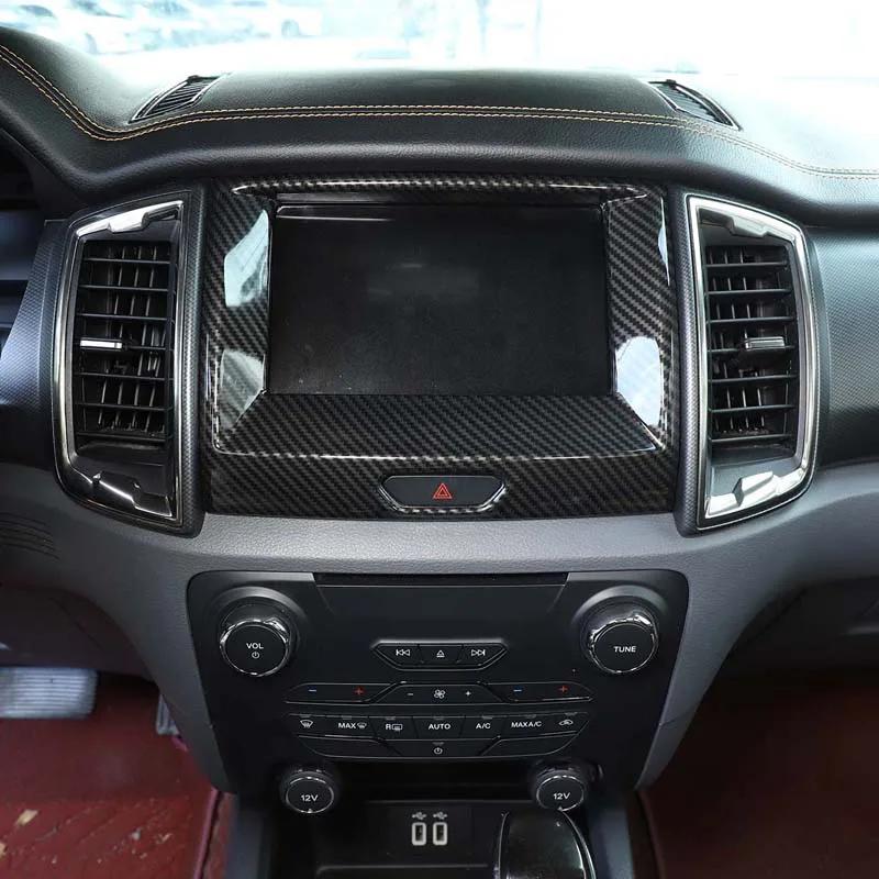 ABS Car Central Control GPS Navigation Panel Decoration Cover For Ford Everest Ranger 2015-2025 Interior Accessories