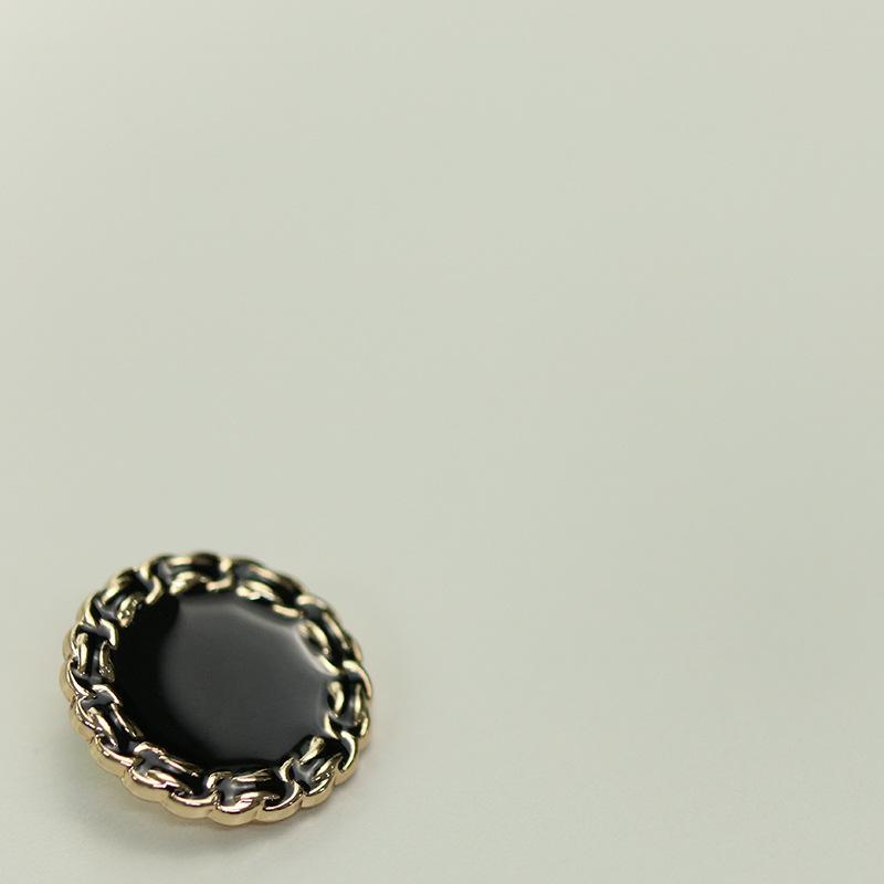 Elegant Wind Metal Chain Edge Metal Button Shirt Jacket Sweater Cardigan Button Coarse Wool Women'S Decorative Button