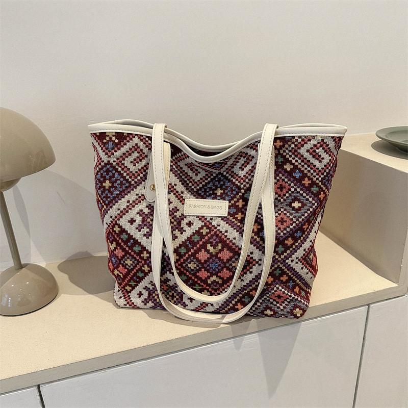 

Стильная городская холщовая сумка-тоут для женщин, большая вместительная сумка через плечо для работы и путешествий, модная 2023 красный