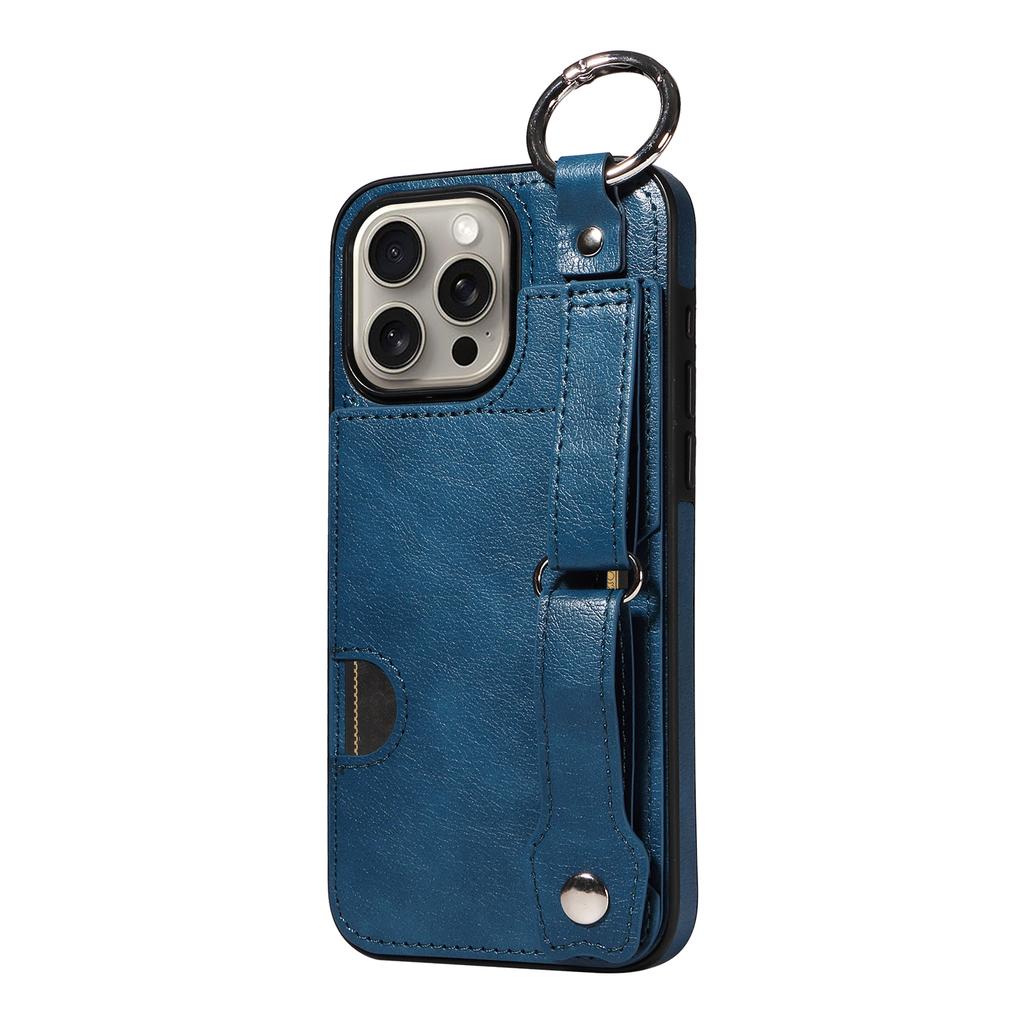 Wristband Ring Holder Cards Solt Wallet Leather Case For iPhone 15 Pro Max 14 Plus 13 12 11 XS SE2022 Pocket Bag Kickstand Cover