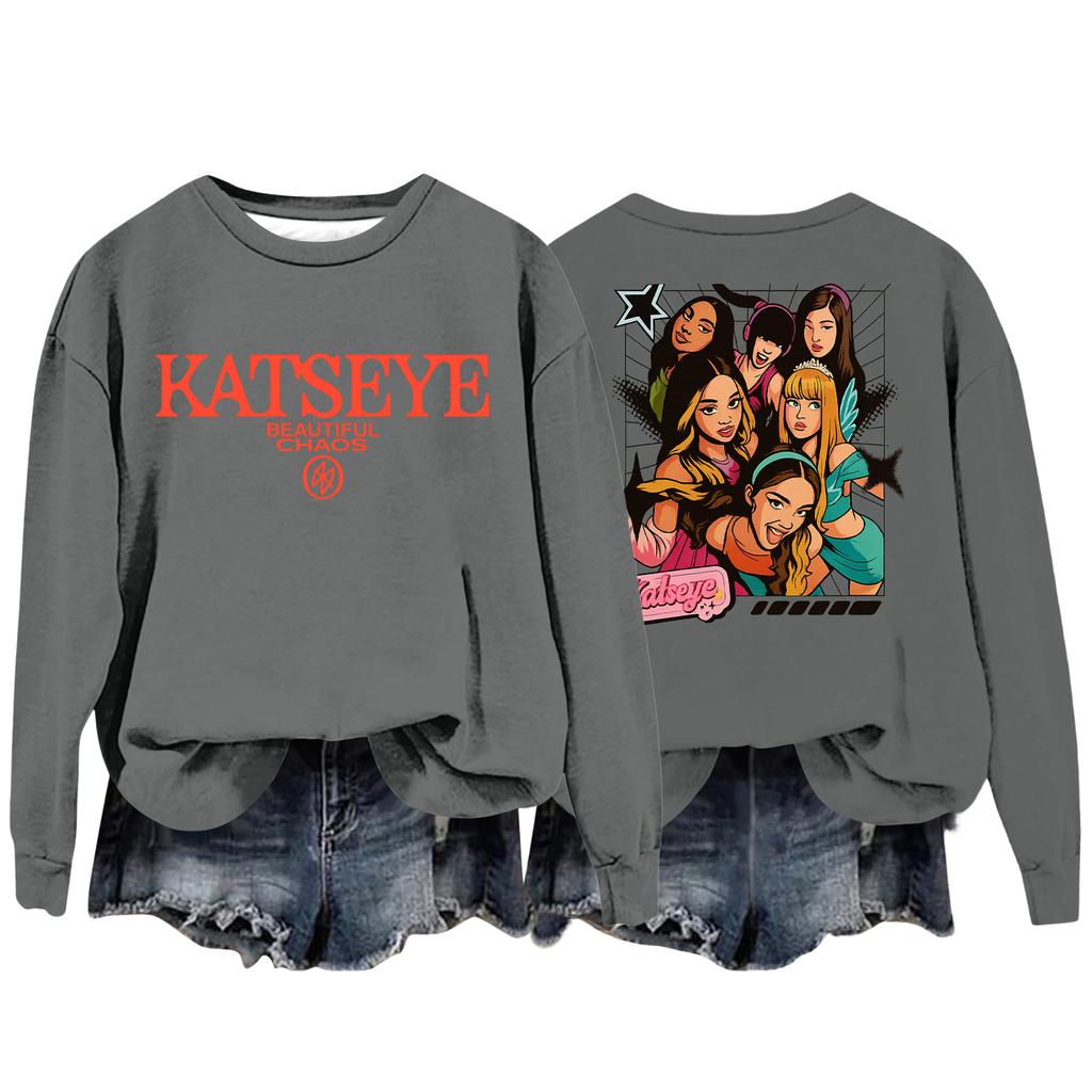 Damenmode Lässiges Langarm Locker Bedrucktes Sweatshirt