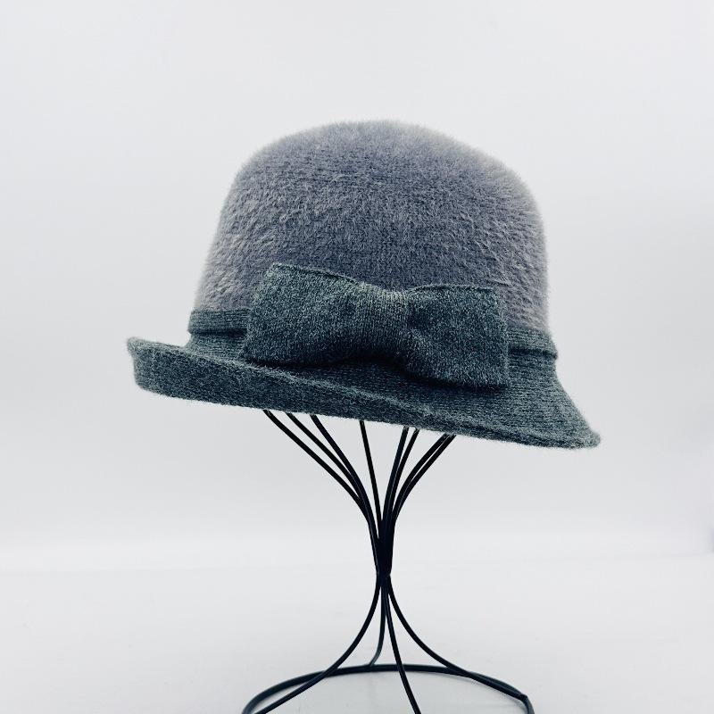

Новый модный бренд шерстяная шляпа-цилиндр женская осенне-зимняя куполообразная шляпа-ведро универсальная ретро британская шляпа-котелок M（56-58cm）