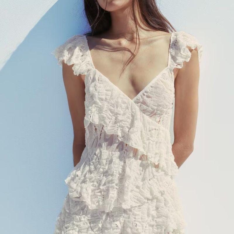 ZA New arrival women's clothing ZR Fashion style Export fashion Joker Lace laminated decorative Dress 2298190