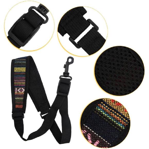 

Saxophone Strap, Adjustable Single Shoulder Sax Strap Portable Cotton Neck Sax Strap(Folk Style)