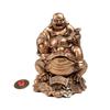 Lucky Feng Shui Ornament Maitreya Toad Figurine Money Fortune Wealth Chinese Golden Frog Toad Desk Decoration Office Home