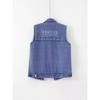 Chaleco de Mezclilla para Mujer de Longitud Media Versión Coreana de Primavera y Otoño Holgado Bordado con Parches Chaqueta sin Mangas Cárdigan Delgado Top