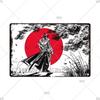 Retro-Kunst im japanischen Stil, Vintage-Samurai-Poster, Blechschild, dekorative Metalltafel, Wandplatte, Schilder, Wohnzimmer, Schlafzimmer, Heimdekoration