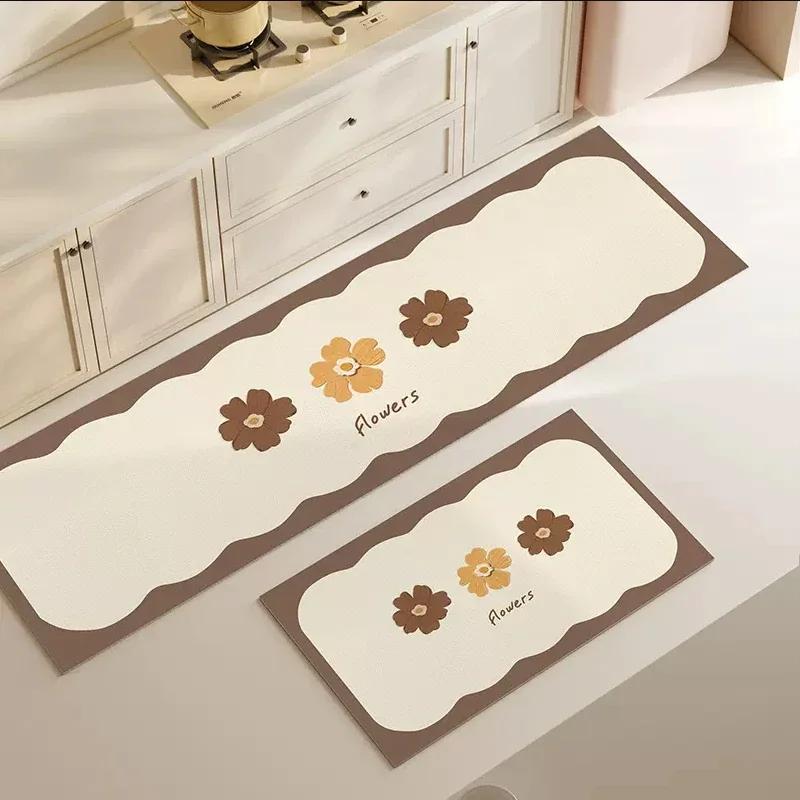 Pvc Kitchen Mat Waterproof Leather Carpet Oil-proof Non-slip Rug Long Home Decoration Floor Mats