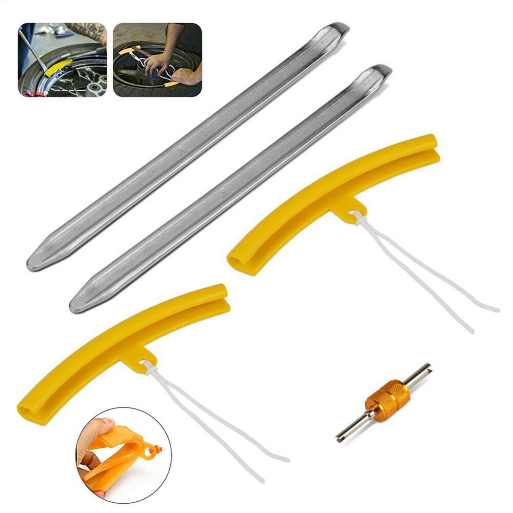 Motorcycle Tire Lever Tyre Spoon Tire Levers 2/3 Pcs Iron Changing Tool Set Rust-Resistant Smooth Tire Tools For Efficient