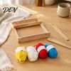 Beginners Wooden Loom Weaving Kit for Kids, Small Knitting with 2 Shuttles, 4 Yarn Rolls of Yarn, DIY Tapestry Weave Frame Adult and Beginner Friendly