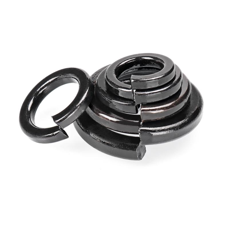 

Black Carbon Steel Split Lock Washers - M3 to M52 Sizes 50 pcs M8